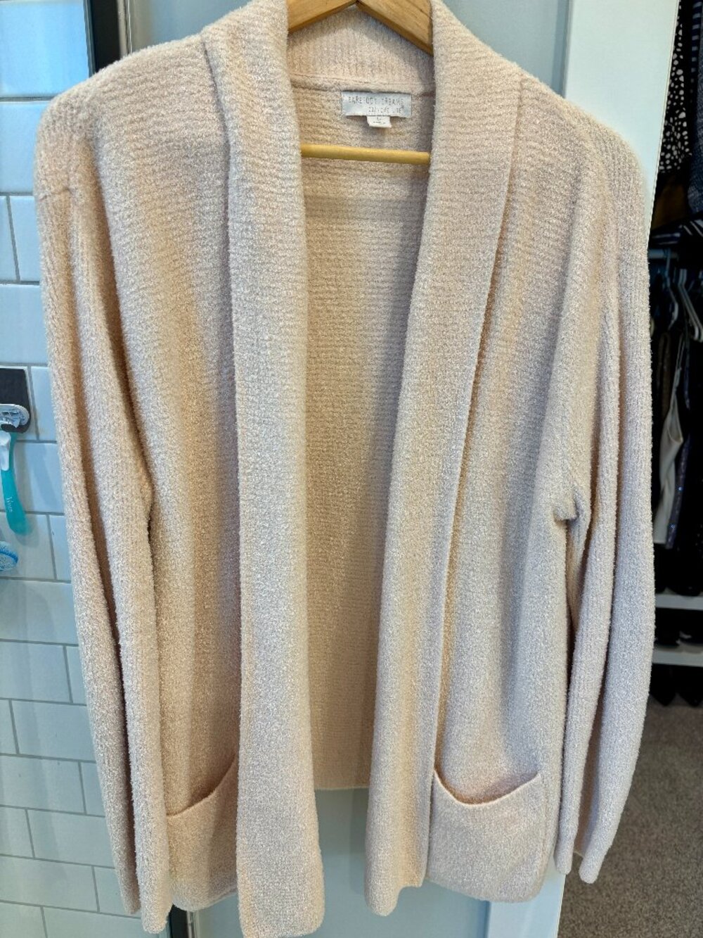 Barefoot Dreams Cozy Lite soft cream cardigan - Sz L